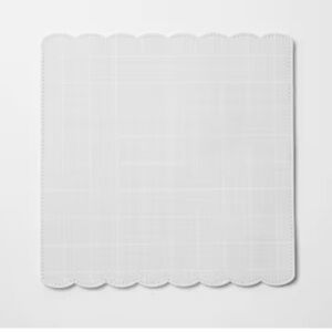 NWT Elegant White and gray Scalloped foldable mouse pad for office or school